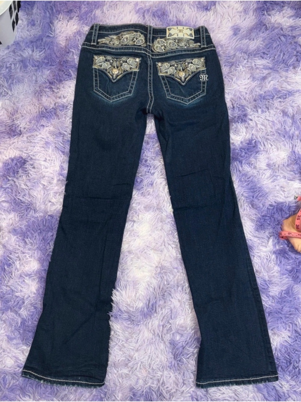 Embellished Dark Blue Women’s Jeans miss me bootcut 27